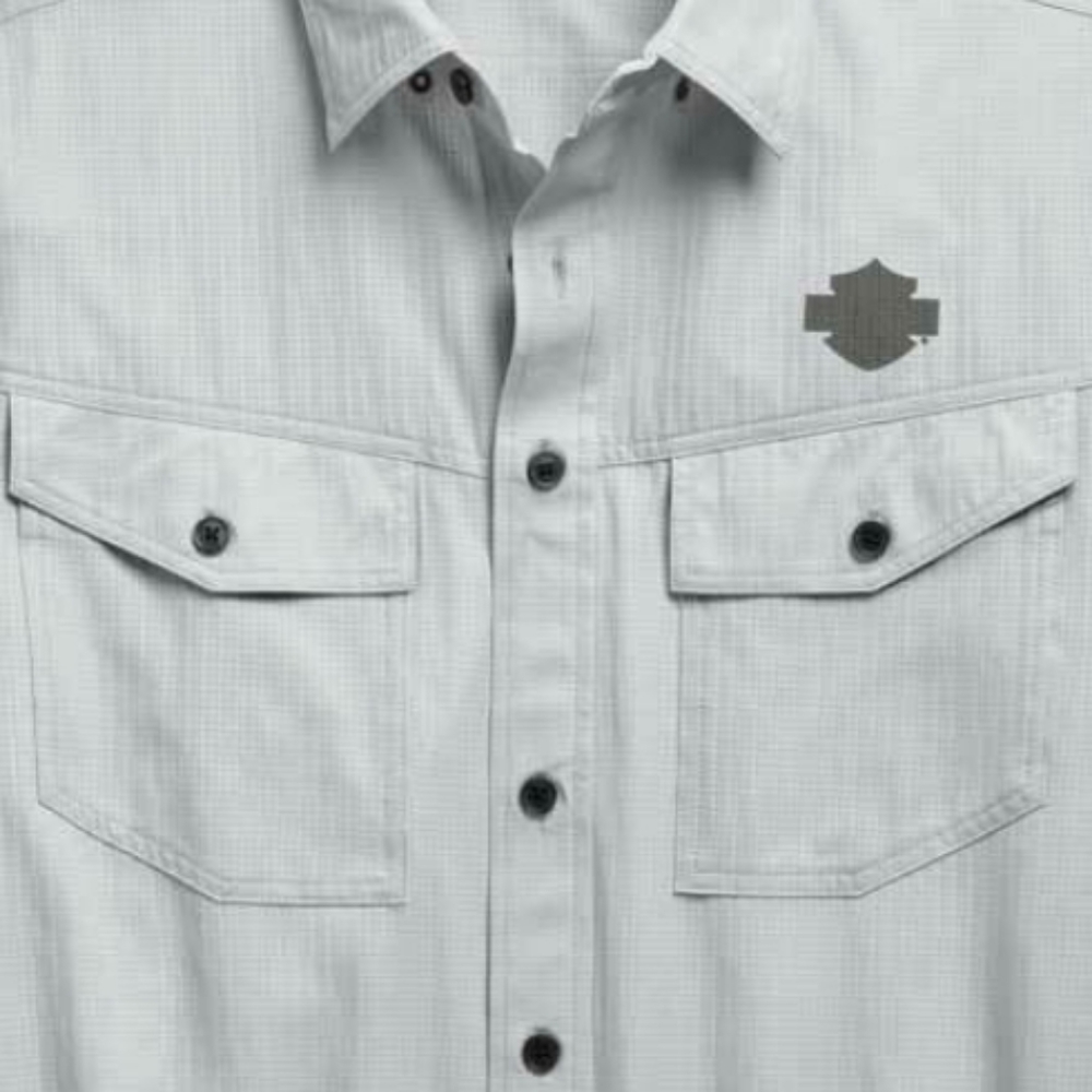 Harley-Davidson Micro-Perf Long Sleeve Button Up Shirt - Picture 3 of 5